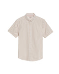 Men's Short Sleeve Slim Fit Striped Pattern Shirt in Cotton, Seawall 619G041 - 2