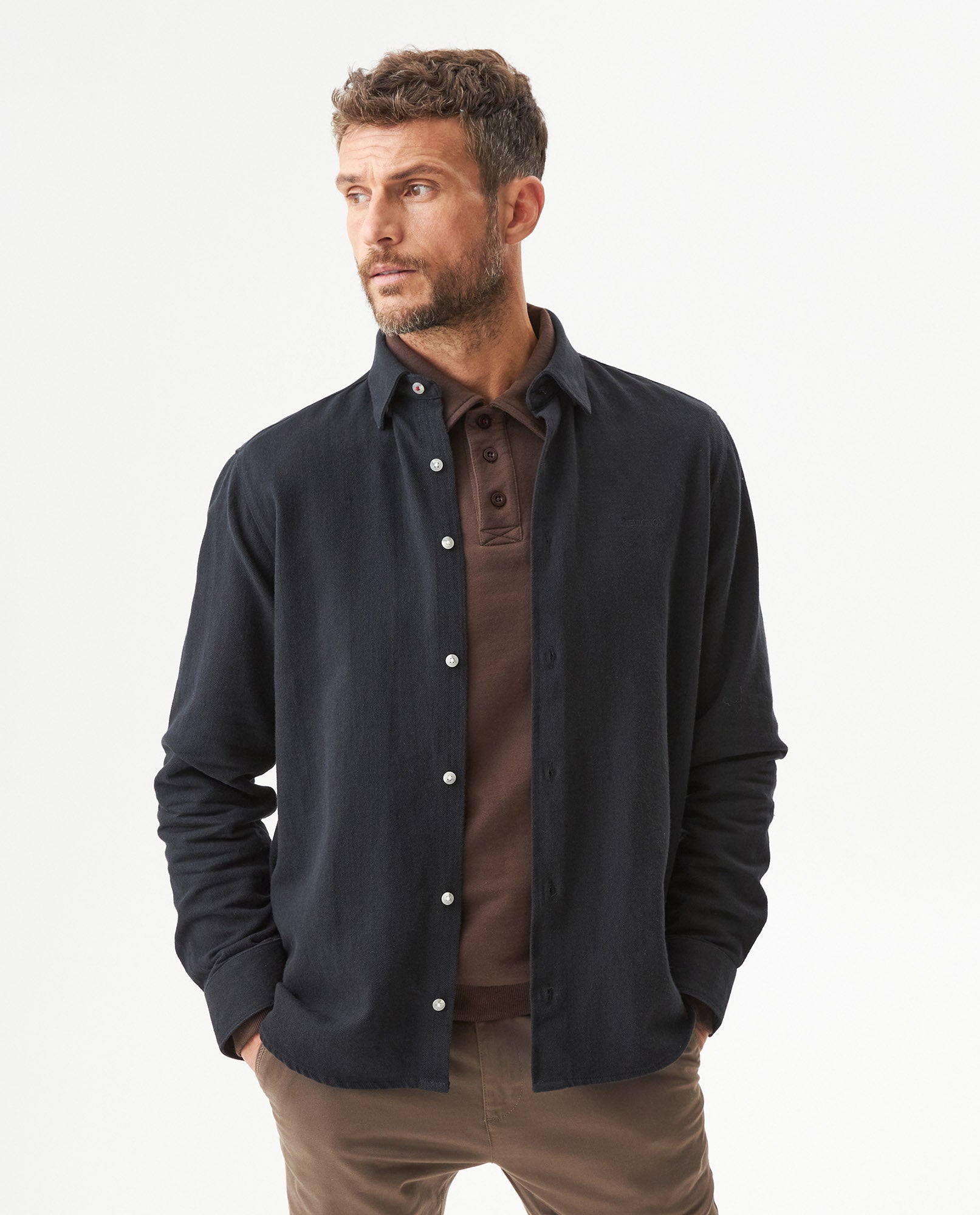 Men's Shirt, Long Sleeve - Black 619G042 - 1