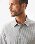 Men's Long Sleeve Classic Fit Striped Shirt in Cotton, Wharf 619G043 - 4