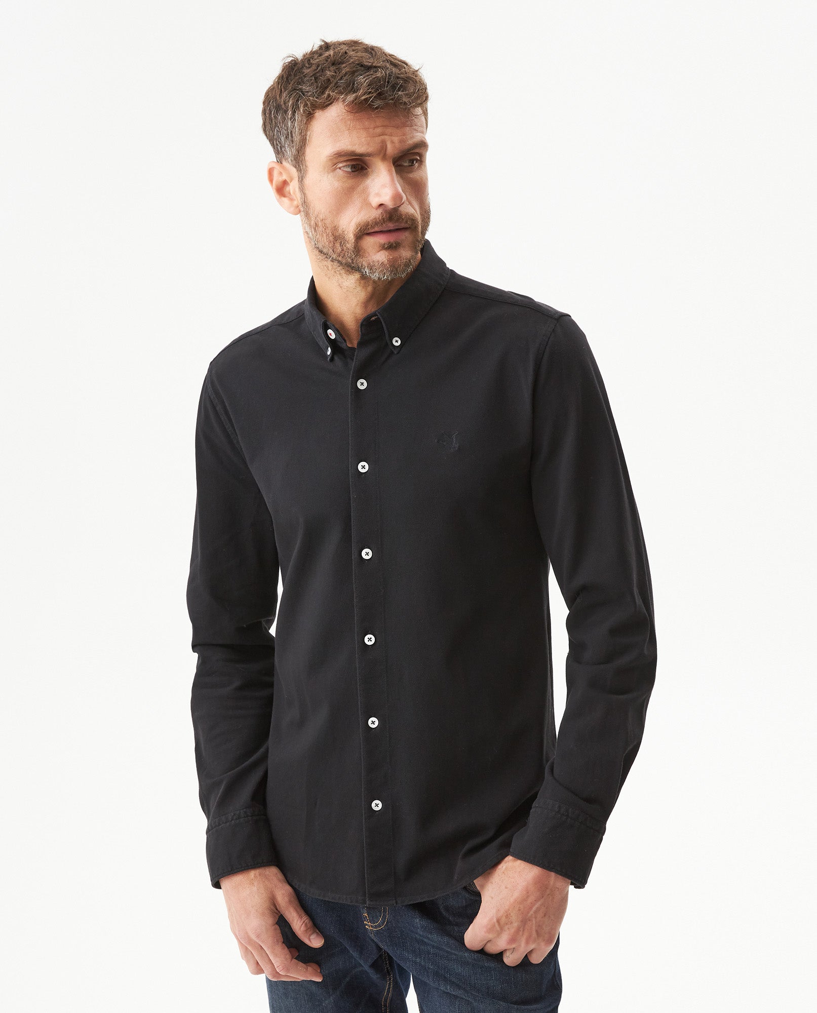 Men's Long Sleeve Slim Fit Heavy Knit Shirt, Pier - 2