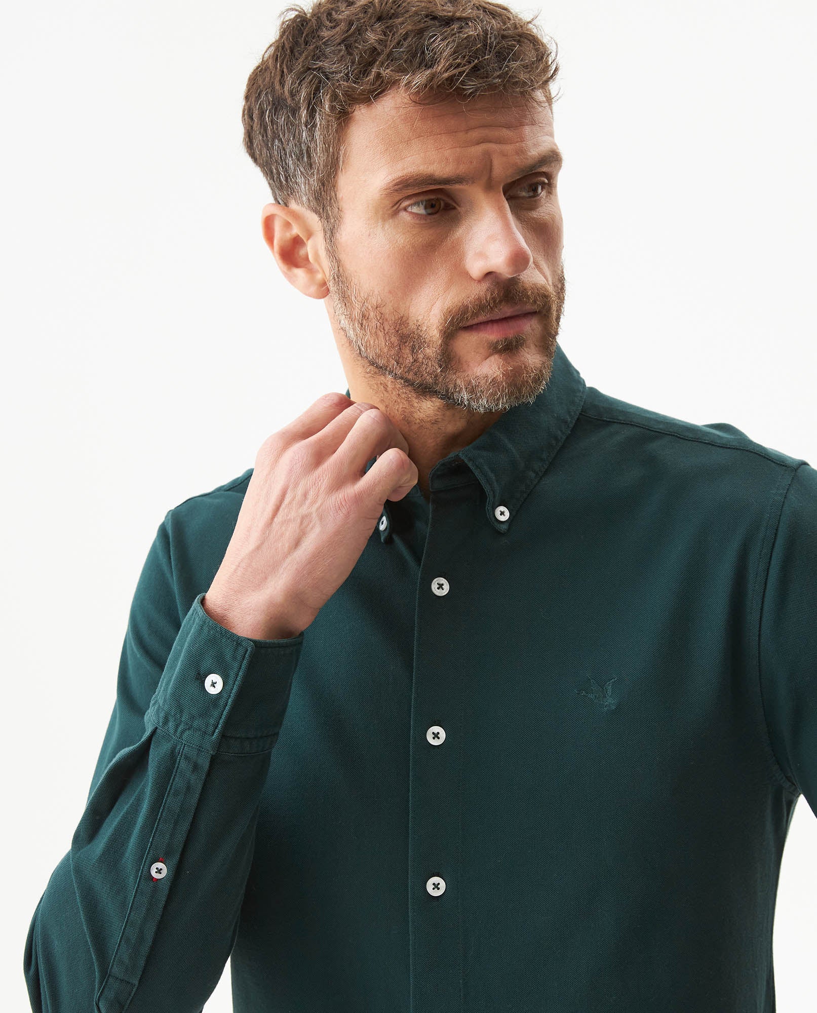 Men's Long Sleeve Slim Fit Heavy Knit Shirt, Pier - 4