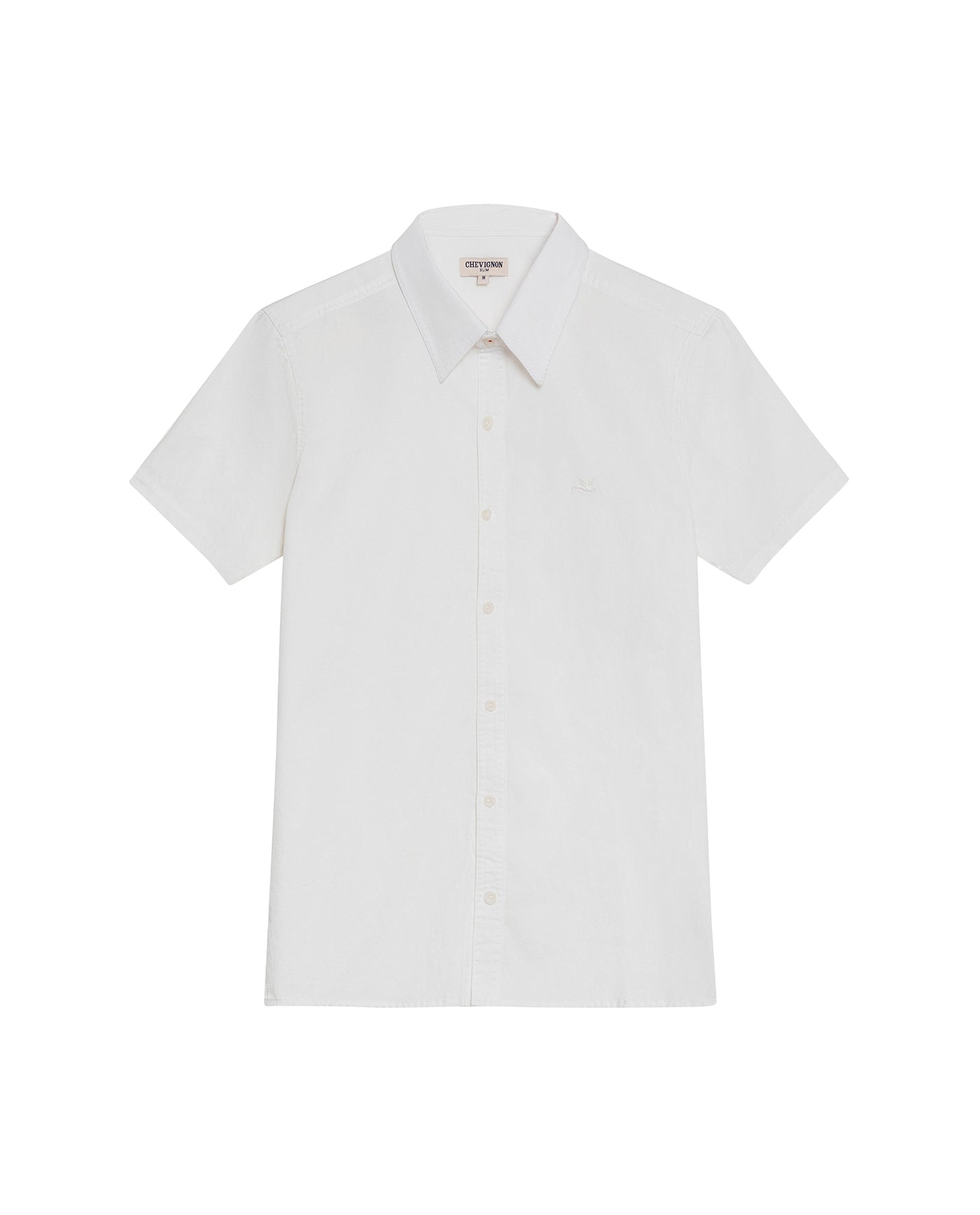 Men's Short Sleeve Slim Fit Button-Down Shirt in Cotton, Nautical - 1