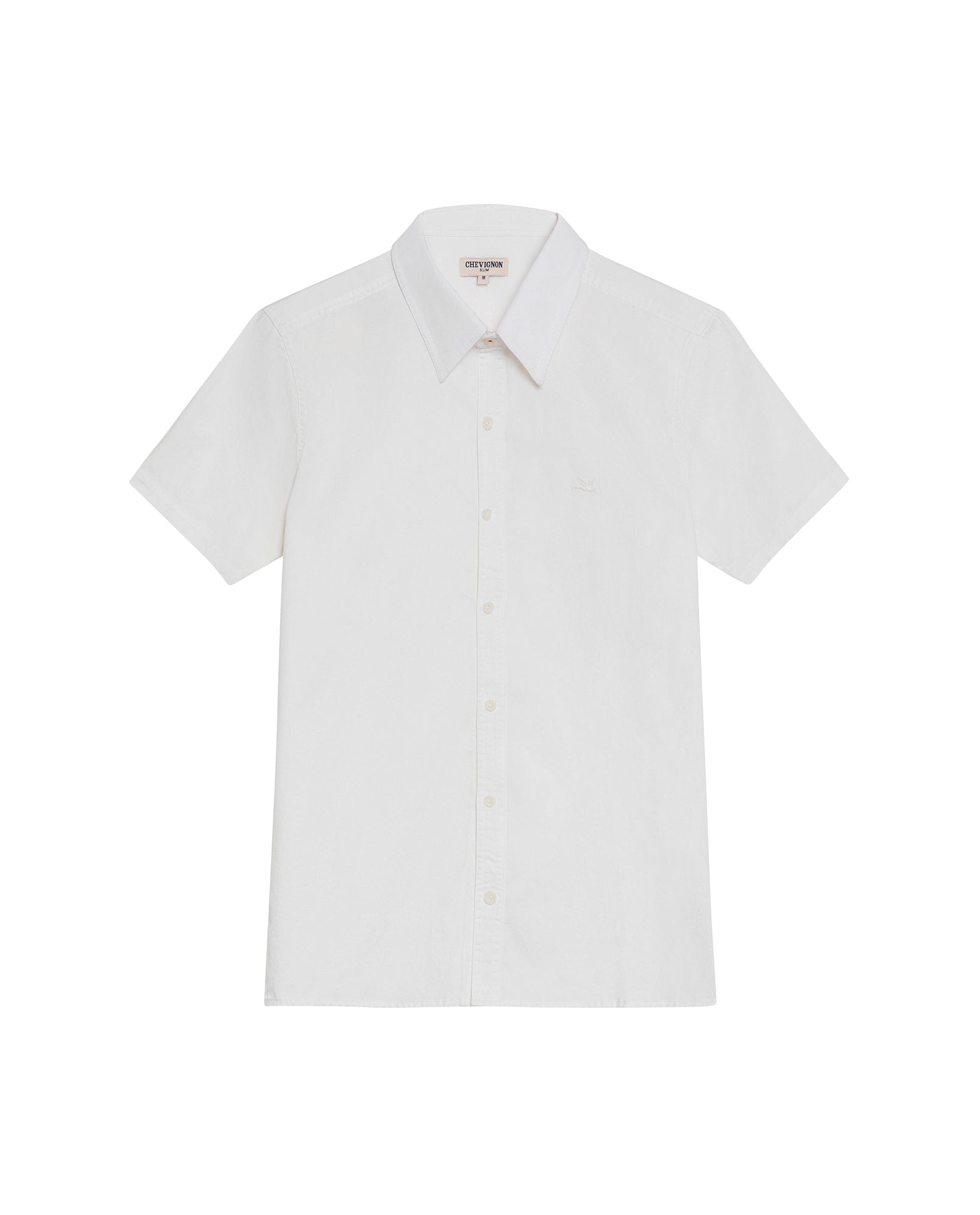 Men's Short Sleeve Slim Fit Button-Down Shirt in Cotton, Nautical - 1