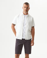 Men's Short Sleeve Slim Fit Button-Down Shirt in Cotton, Nautical - 2