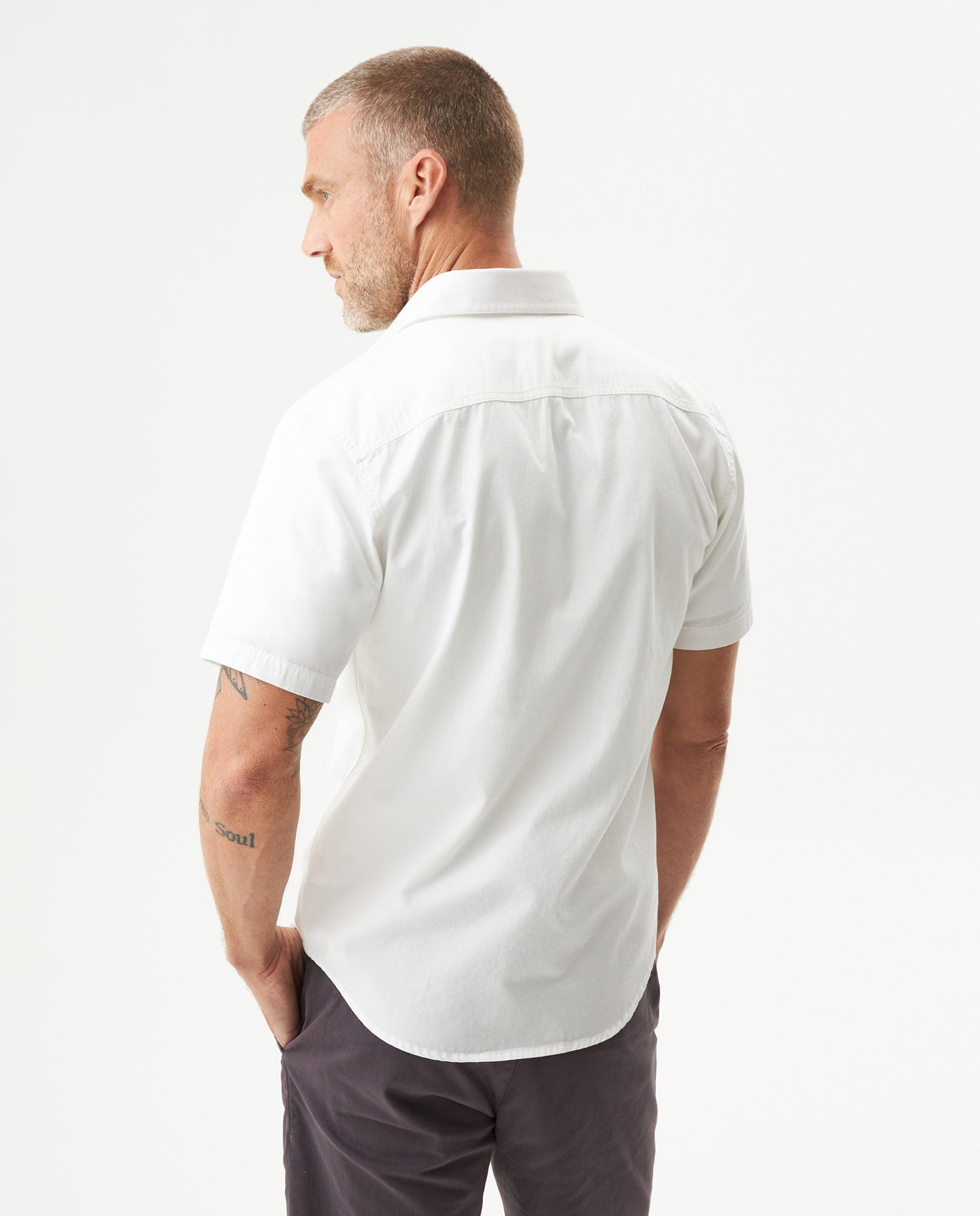 Men's Short Sleeve Slim Fit Button-Down Shirt in Cotton, Nautical - 5