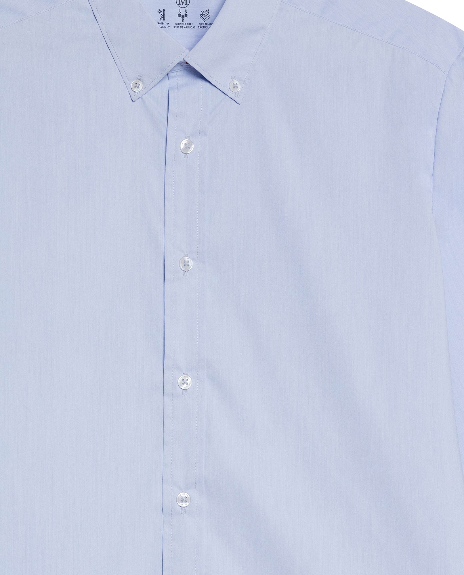 Men's Long Sleeve Slim Fit Micro Wind Tech Shirt in Polyester-Cotton Blend, Cascade - 7