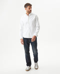 Men's Long Sleeve Slim Fit Micro Wind Tech Shirt in Polyester-Cotton Blend, Cascade - 2