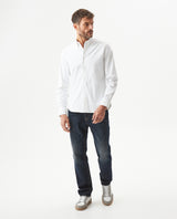 Men's Long Sleeve Slim Fit Micro Wind Tech Shirt in Polyester-Cotton Blend, Cascade - 2