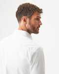 Men's Long Sleeve Slim Fit Micro Wind Tech Shirt in Polyester-Cotton Blend, Cascade - 6