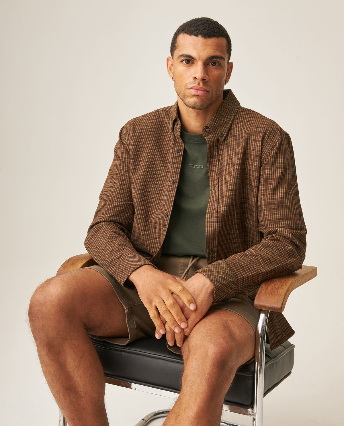 Men´s Slim Fit Shirt - Brown 63_619H005_CAF190915_0