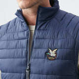 QUILTED TOGS PUFFER VEST IN NAVY