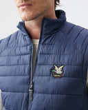 QUILTED TOGS PUFFER VEST IN NAVY