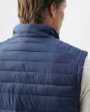 QUILTED TOGS PUFFER VEST IN NAVY