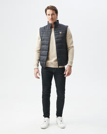 QUILTED TOGS PUFFER VEST IN BLACK