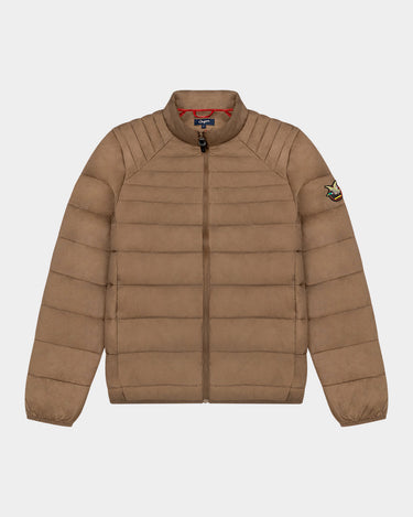 QUILTED WATER RESISTANT TOGS PUFFER IN BROWN