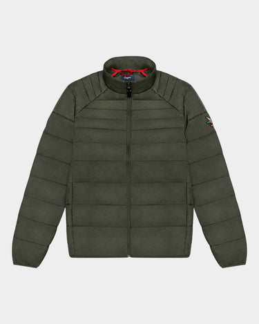 QUILTED WATER RESISTANT TOGS PUFFER IN GREEN