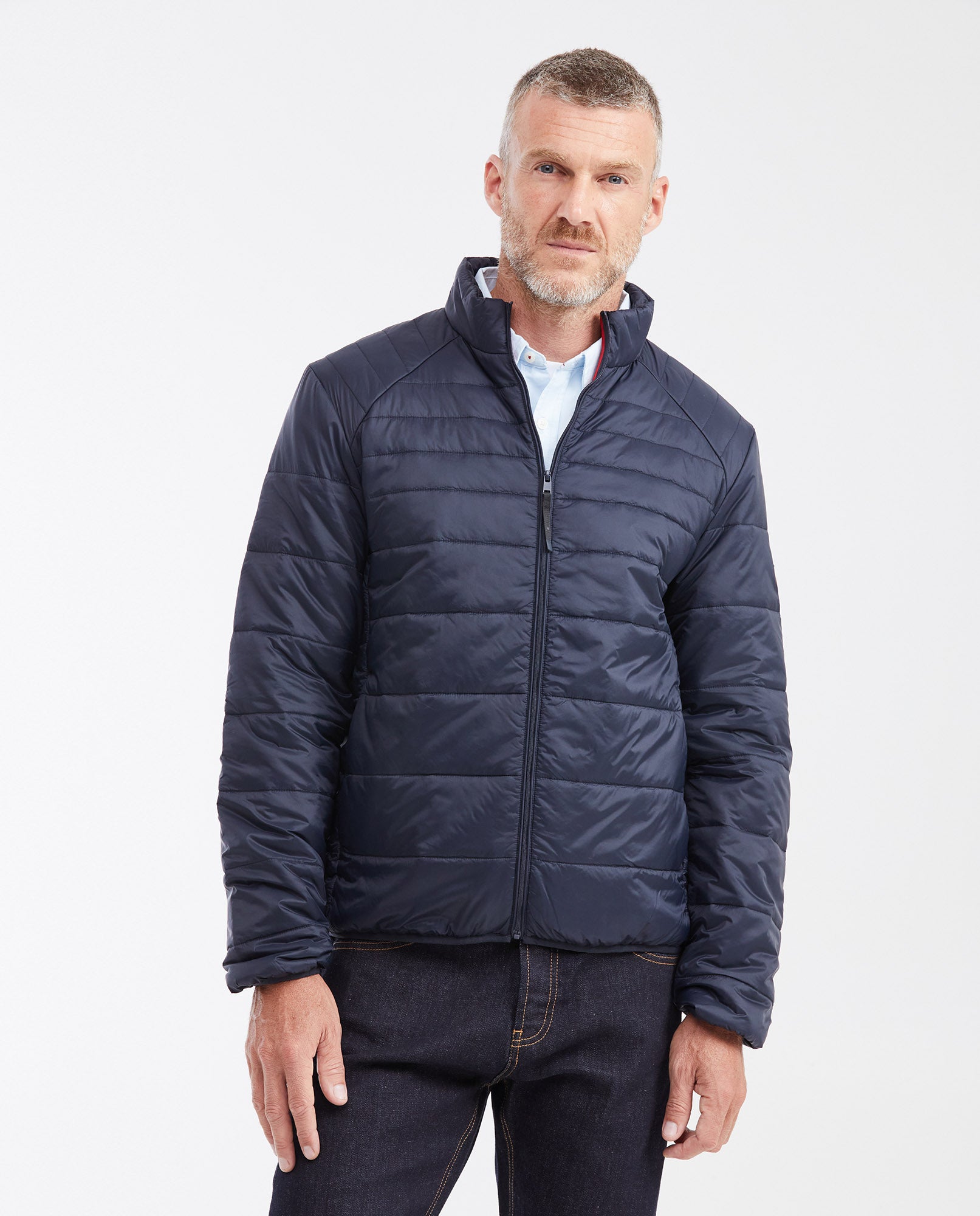 Mens Packable Quilted Jacket Water-Resistant in Polyamide - Blue 63_620G000_AZU194011_0
