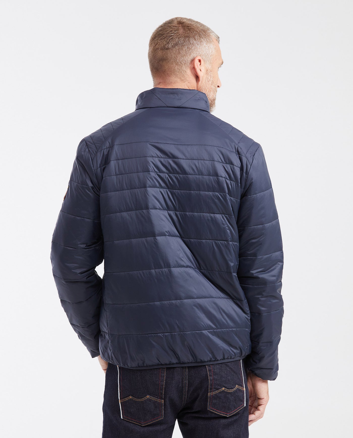 Mens Packable Quilted Jacket Water-Resistant in Polyamide - Blue 63_620G000_AZU194011_7