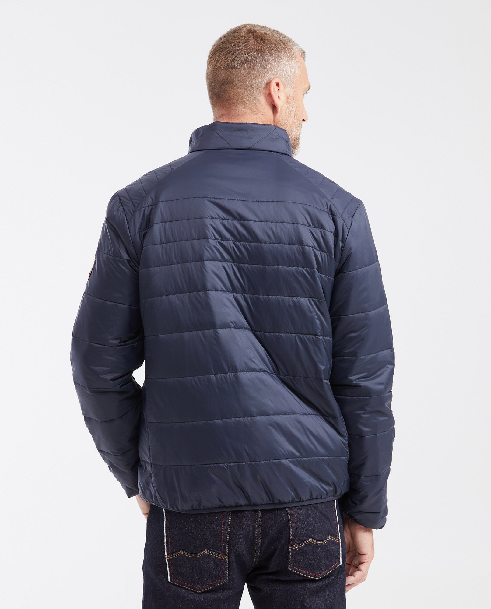 Mens Packable Quilted Jacket Water-Resistant in Polyamide - Blue 63_620G000_AZU194011_7