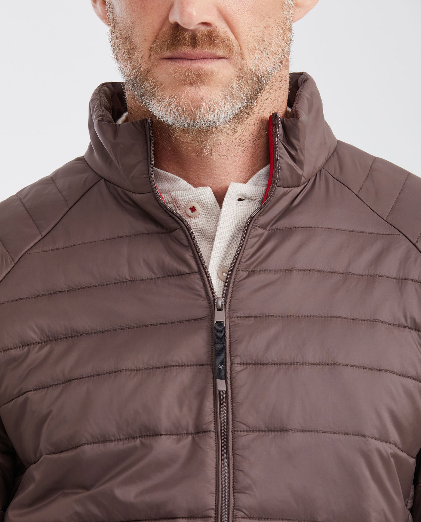 Mens Packable Quilted Jacket Water-Resistant in Polyamide - Brown 63_620G000_CAF191213_4
