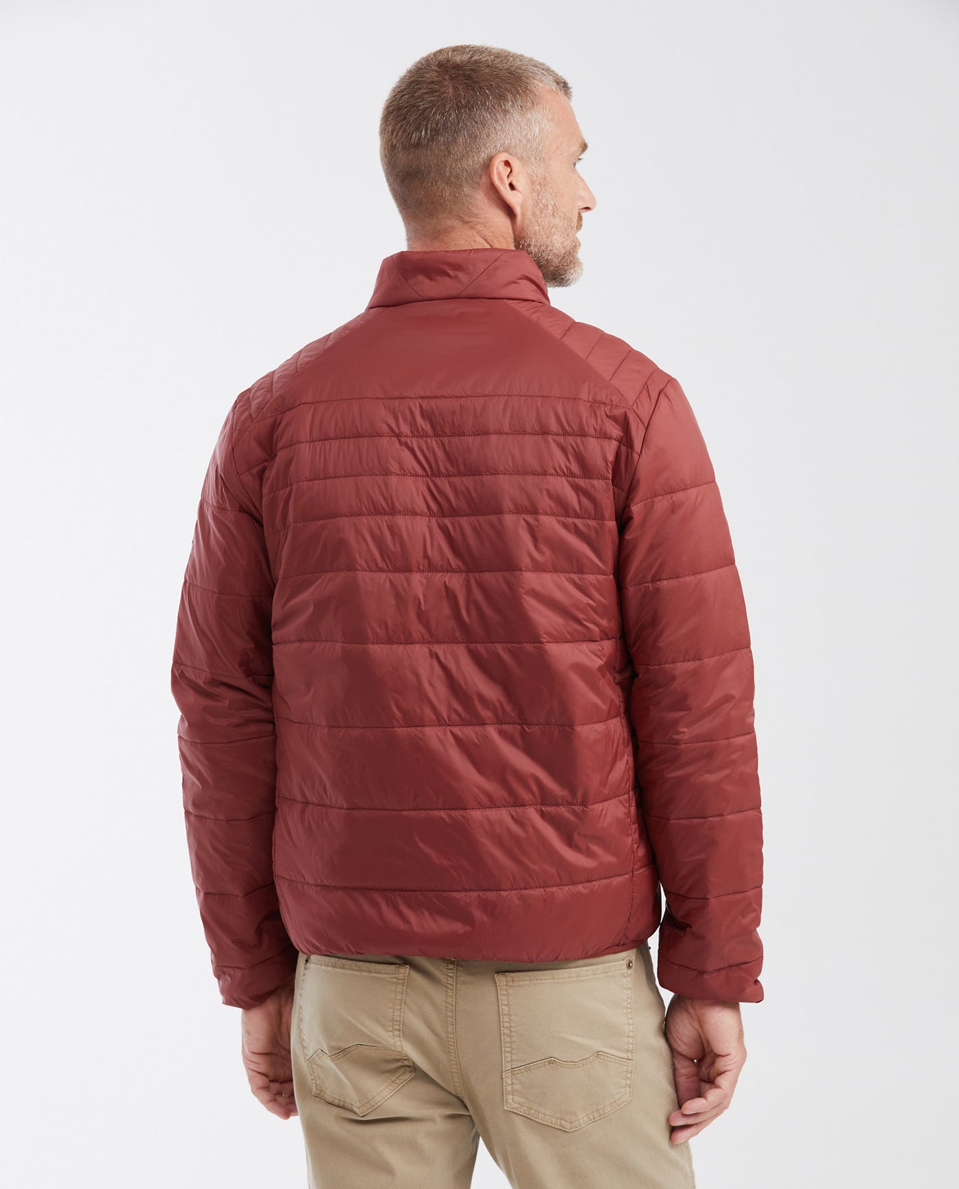 Mens Packable Quilted Jacket Water-Resistant in Polyamide - Brown 63_620G000_CAF191331_7