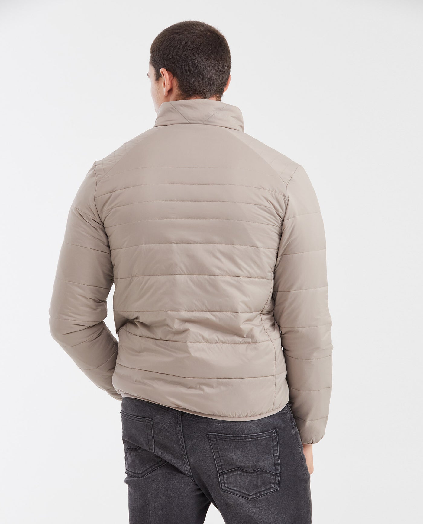 Mens Packable Quilted Jacket Water-Resistant in Polyamide - Gray 63_620G000_GRI171212_7