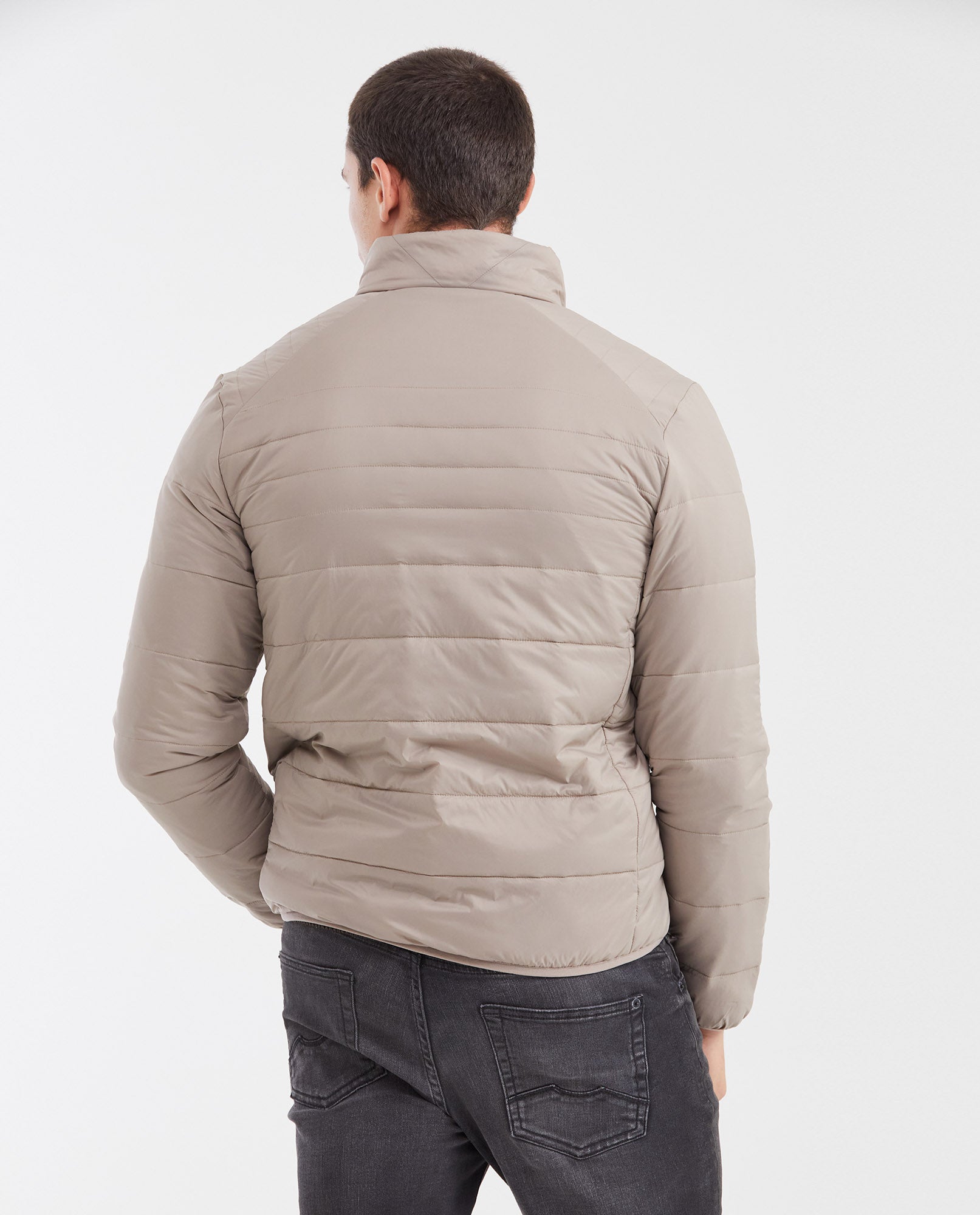 Mens Packable Quilted Jacket Water-Resistant in Polyamide - Gray 63_620G000_GRI171212_7