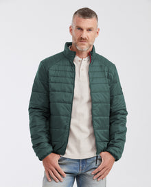 Mens Packable Quilted Jacket Water-Resistant in Polyamide - Dark Green 63_620G000_VER195406_0