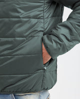 Mens Packable Quilted Jacket Water-Resistant in Polyamide - Dark Green 63_620G000_VER195406_6