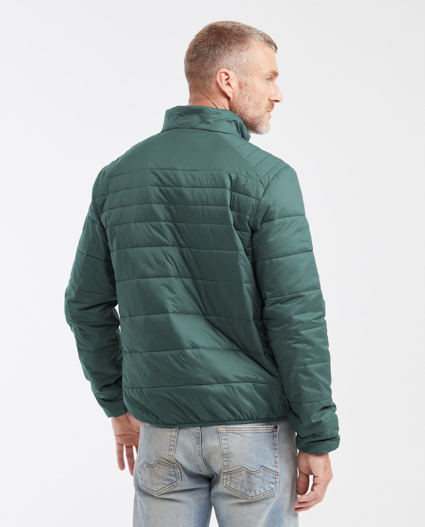 Mens Packable Quilted Jacket Water-Resistant in Polyamide - Dark Green 63_620G000_VER195406_7