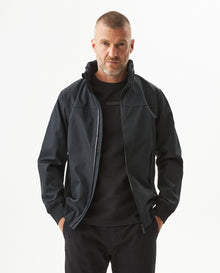 Mens High Collar Hidden Hood Jacket - Black 63_620H001_NEG194007_0
