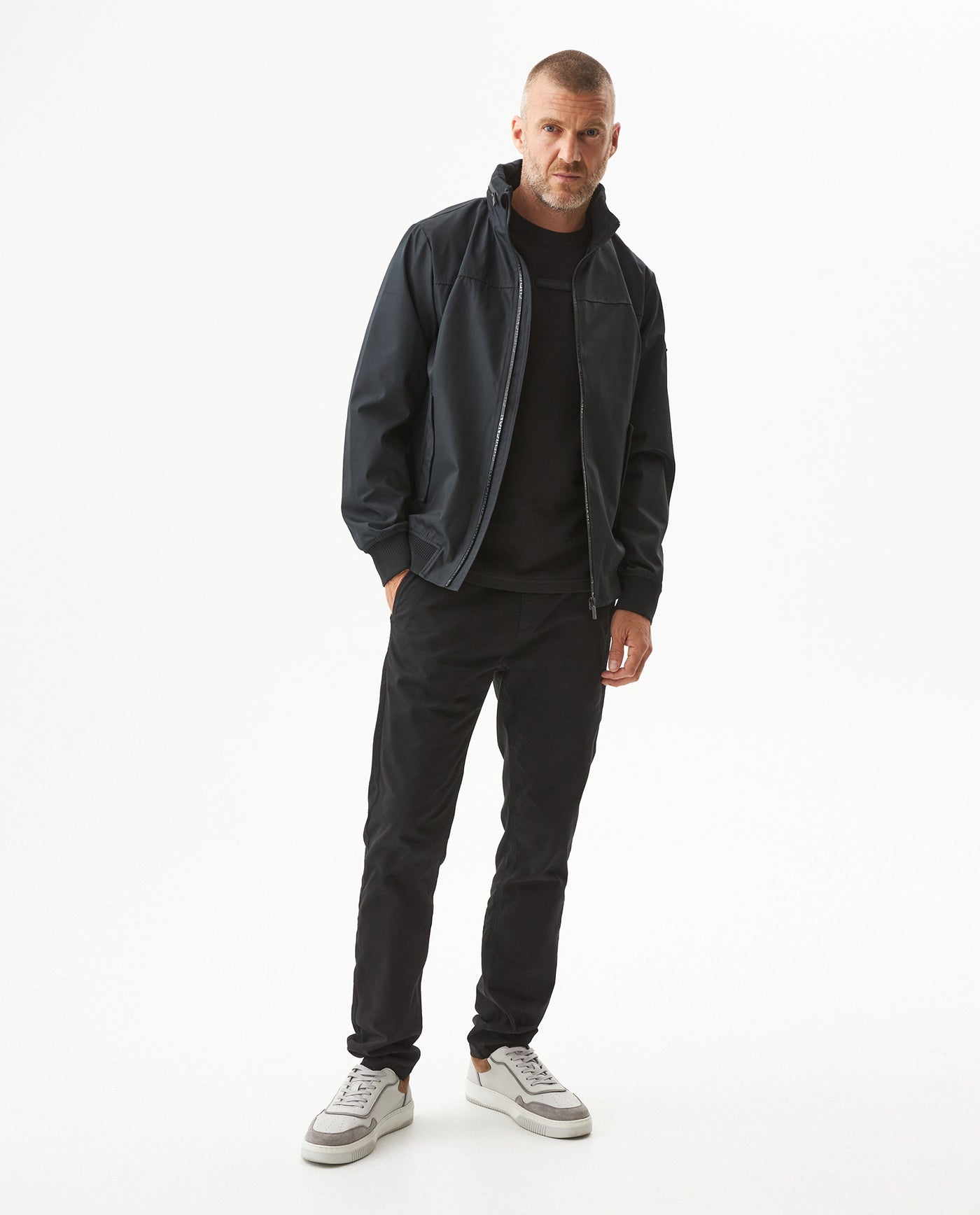 Mens High Collar Hidden Hood Jacket - Black 63_620H001_NEG194007_4