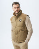 QUILTED PUFFER VEST IN BEIGE