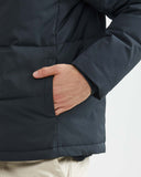 QUILTED WATER RESISTANT PUFFER WITH CONVERTIBLE COLLAR IN BLACK