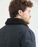 QUILTED WATER RESISTANT PUFFER WITH CONVERTIBLE COLLAR IN BLACK