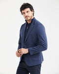 Men's Knit Fabric Blazer with Functional Pockets - Blue 621G001 - 1