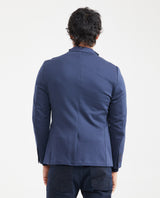 Men's Knit Fabric Blazer with Functional Pockets - Blue 621G001 - 5