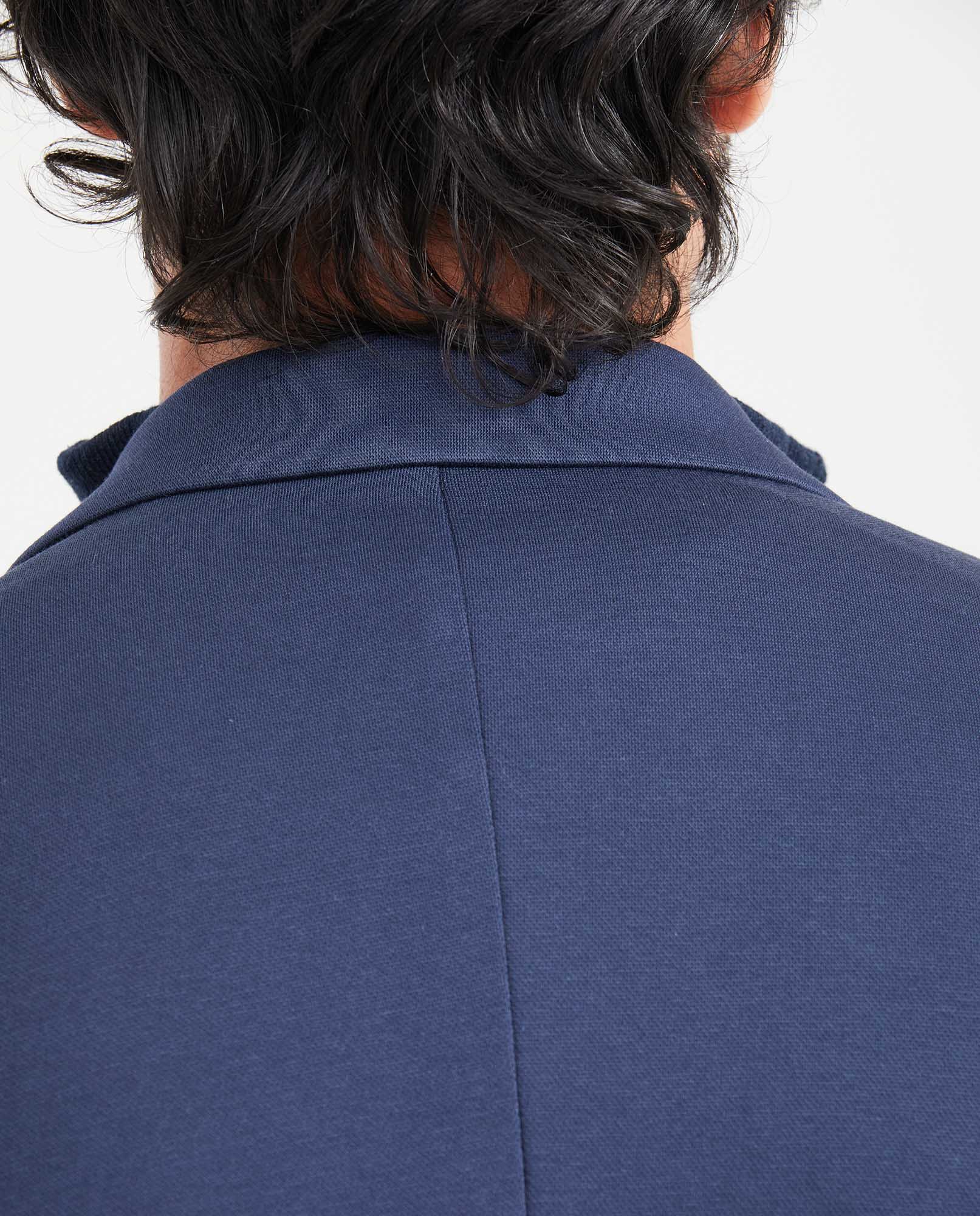 Men's Knit Fabric Blazer with Functional Pockets - Blue 621G001 - 6