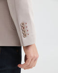 Men's Knit Fabric Blazer with Functional Pockets - Beige 621G001 - 6