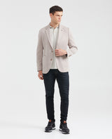 Men's Knit Fabric Blazer with Functional Pockets - Beige 621G001 - 7