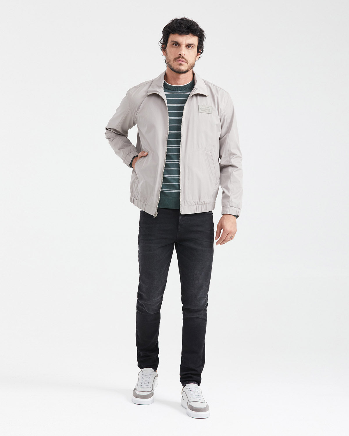 HIGH NECK JACKET IN BEIGE