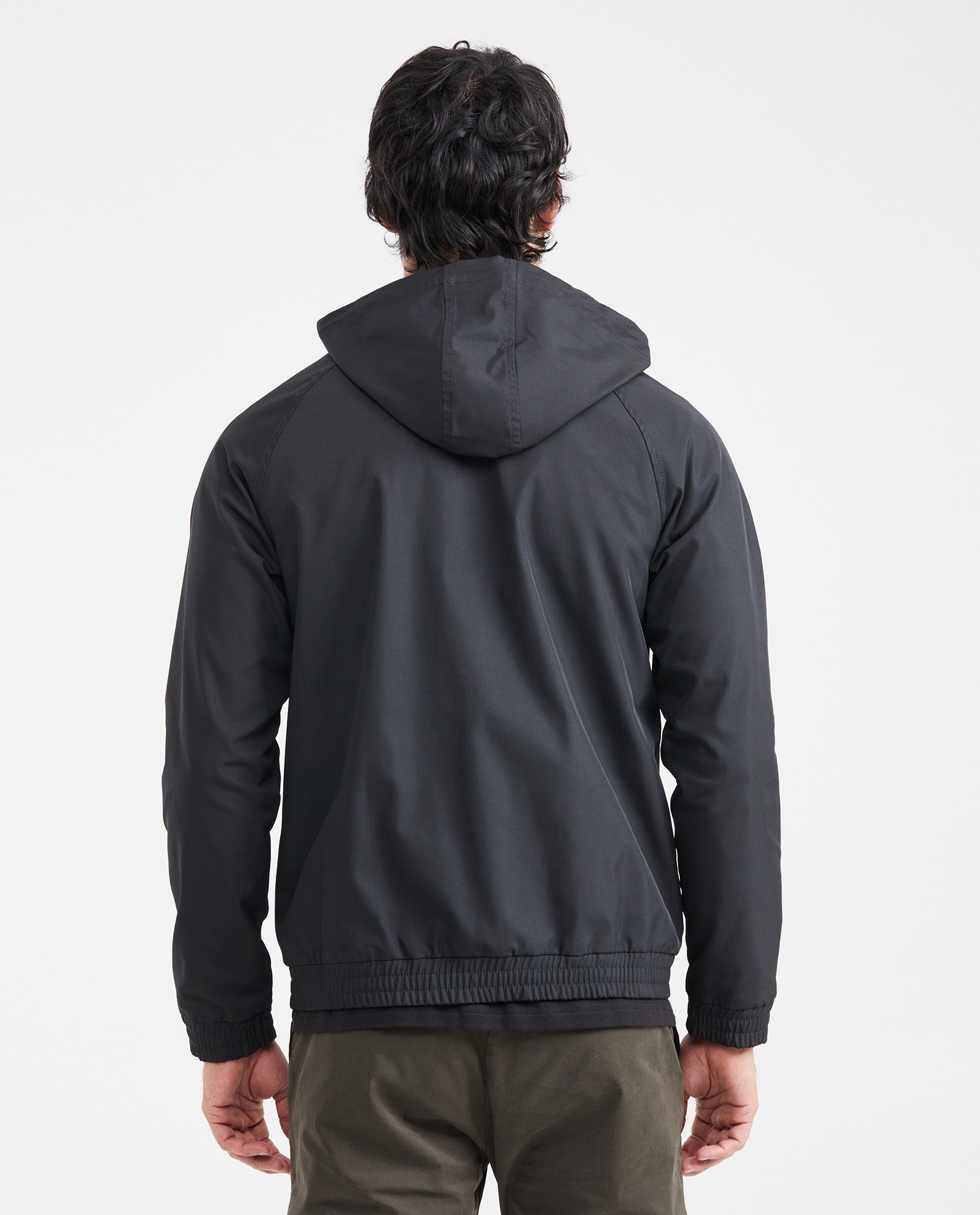 Men's Windbreaker Jacket with Hood - Black 621G008 - 4