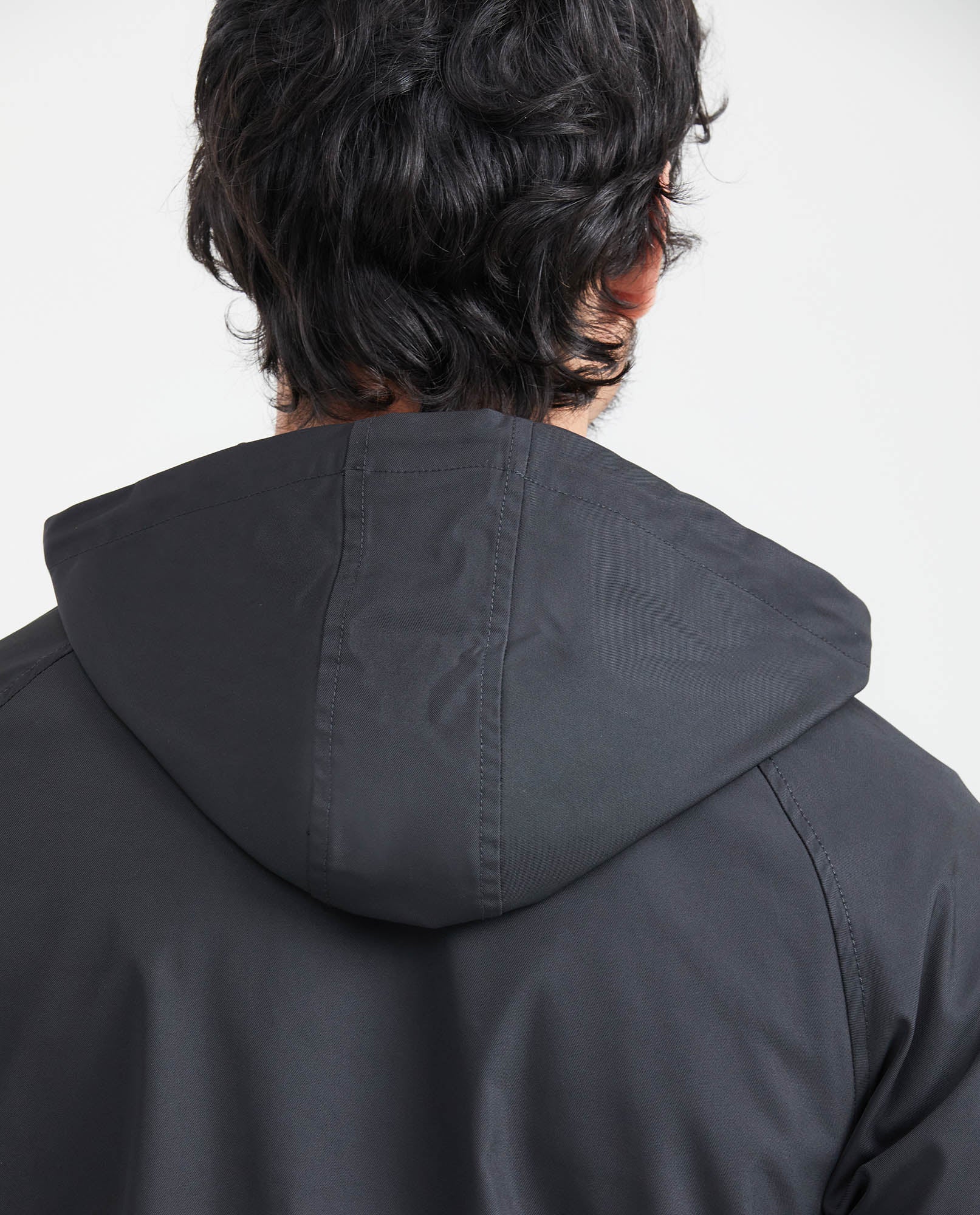 Men's Windbreaker Jacket with Hood - Black 621G008 - 5
