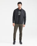 Men's Windbreaker Jacket with Hood - Black 621G008 - 6