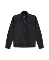 Mens Bomber Jacket High Collar Cloth Cotton Elastane Utilitarian Set Printed Duck Lining - Black 63_621H001_NEG194004_3