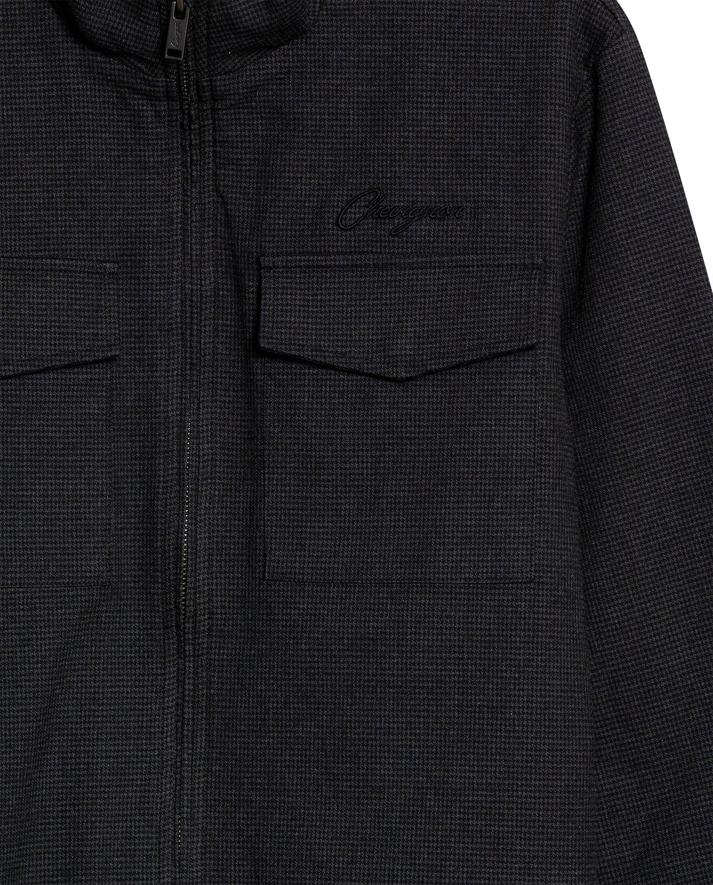Mens Bomber Jacket High Collar Cloth Cotton Elastane Utilitarian Set Printed Duck Lining - Black 63_621H001_NEG194004_8