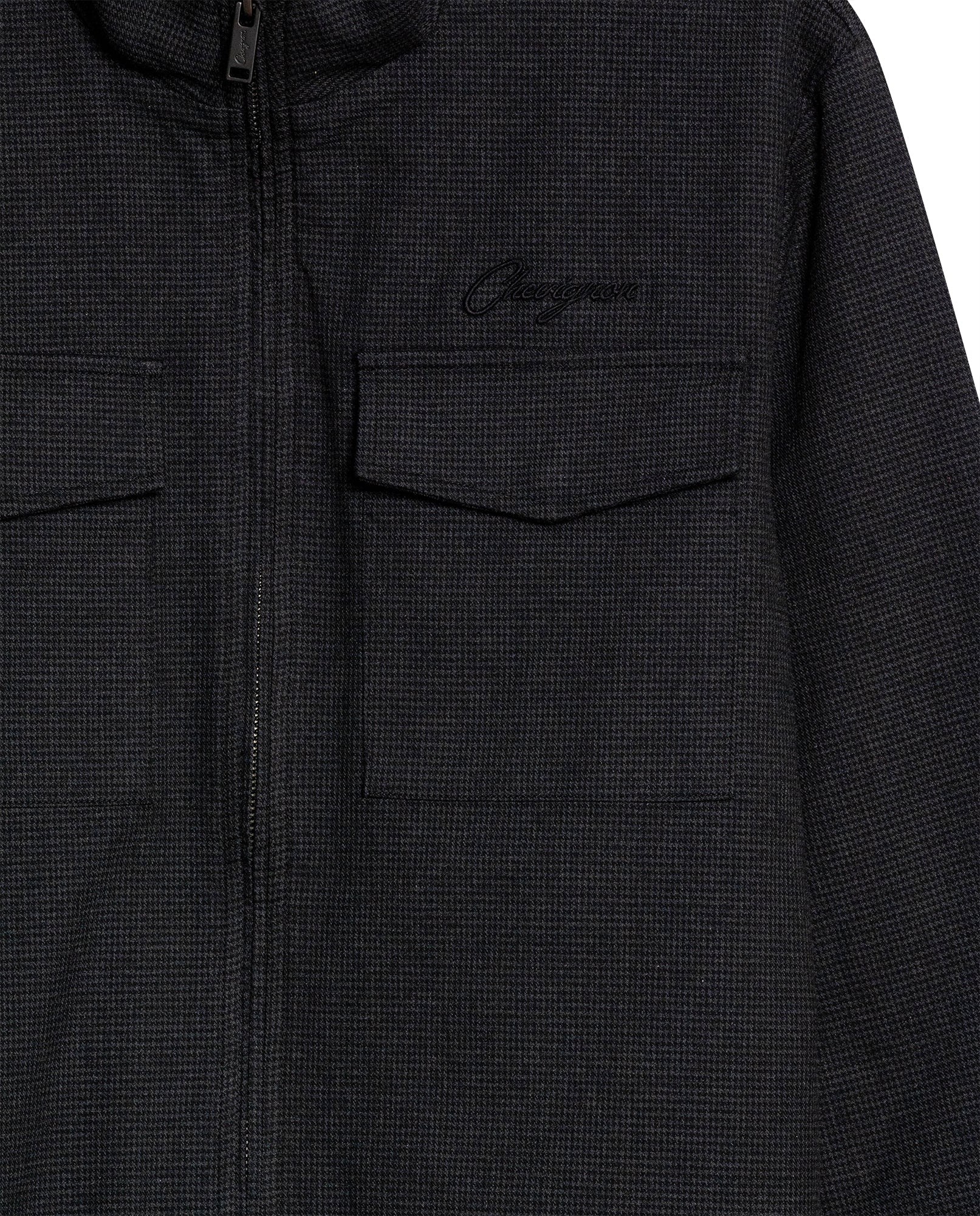 Mens Bomber Jacket High Collar Cloth Cotton Elastane Utilitarian Set Printed Duck Lining - Black 63_621H001_NEG194004_8