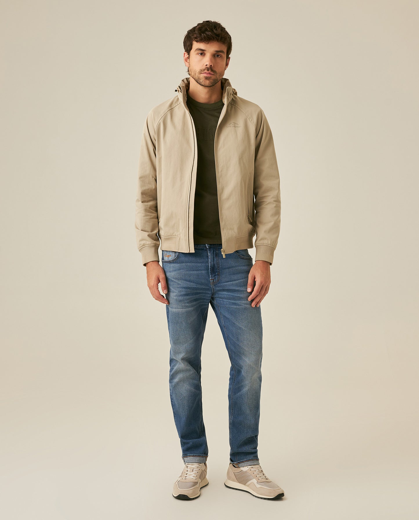 Mens Jacket High Collar Foldable Hood Cotton Polyamide Polyester - Gray 63_621H002_GRI161107_4