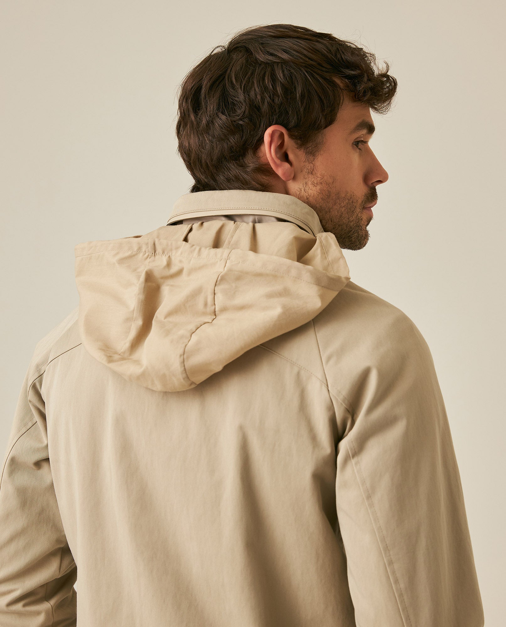 Mens Jacket High Collar Foldable Hood Cotton Polyamide Polyester - Gray 63_621H002_GRI161107_7