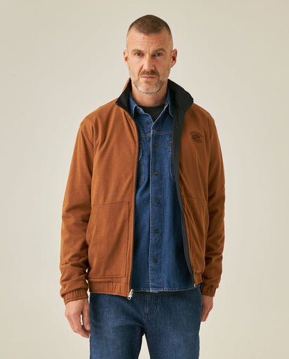 Mens Jacket Reversible High Collar Windbreaker Cotton Polyester - Black 63_621H003_NEG194004_0